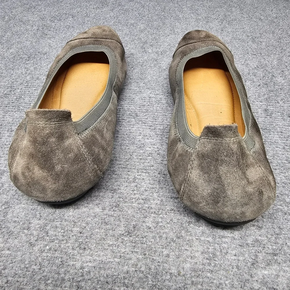 Josef Seibel Ballet Flats Womens 41 Grey Suede Comfort Retro Boho Slip On Shoes